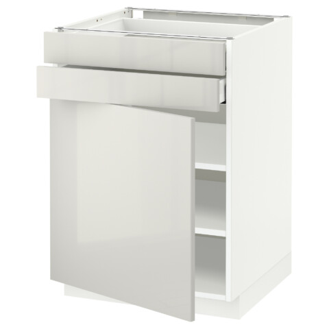 Напольный шкаф с дверцей, 2 ящиками МЕТОД / МАКСИМЕРА светло-серый артикуль № 992.356.79 в наличии. Онлайн каталог ИКЕА РБ. Недорогая доставка и монтаж.