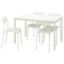 Стол и 4 стула, белый/белый 120/180 см IKEA VANGSTA ВАНГСТА / ADDE АДДЕ 094.830.46