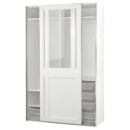 Гардероб с раздвижными дверьми, 150x66x236 см, белый, прозрачное стекло белый IKEA PAX ПАКС, GRIMO ГРИМО 895.022.77