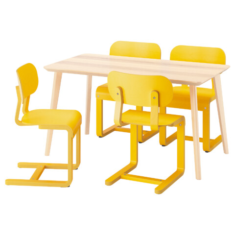 Стол и 4 стула IKEA LYCKAN, LISABO ЛИСАБО 995.902.64