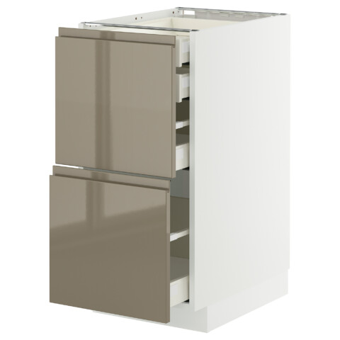 Напольный шкаф 2фасада,2низ, 1 средний, 1 встроенный ящик IKEA METOD МЕТОД, MAXIMERA МАКСИМЕРА 195.772.09