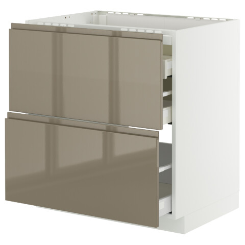 Шкаф для варочной панели, 2 фасада, 3 ящика IKEA METOD МЕТОД, MAXIMERA МАКСИМЕРА 395.767.89