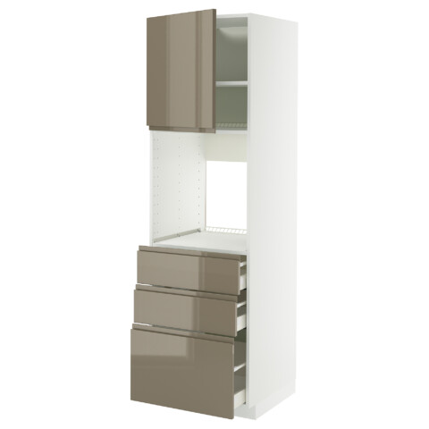 Высокий шкаф для духовки, дверь, 3 ящика IKEA METOD МЕТОД, MAXIMERA МАКСИМЕРА 495.770.24