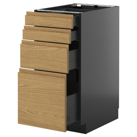 Напольный шкаф 4 фасада,4 ящика IKEA METOD МЕТОД, KNIVSHULT 395.890.65